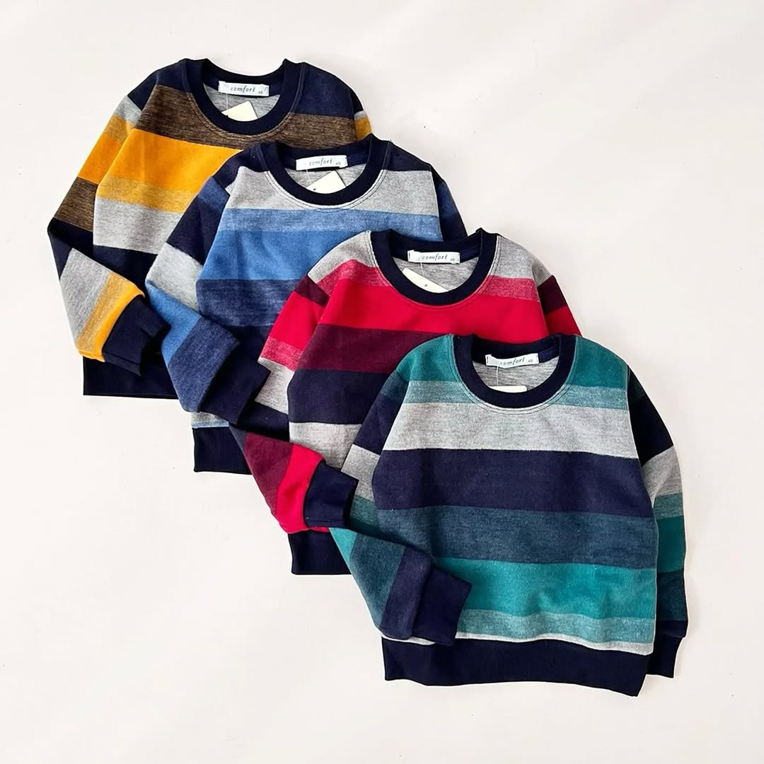 بلوز پسرانه راه راه  جنس سلانیک سایز 40,45