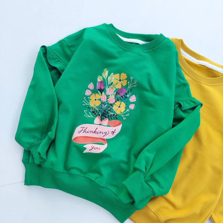 بلوز دخترانه طرح گل