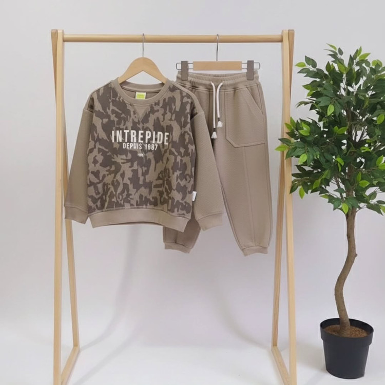 بلوز و شلوار ارتشی پسرانه جنس بیسکویتی