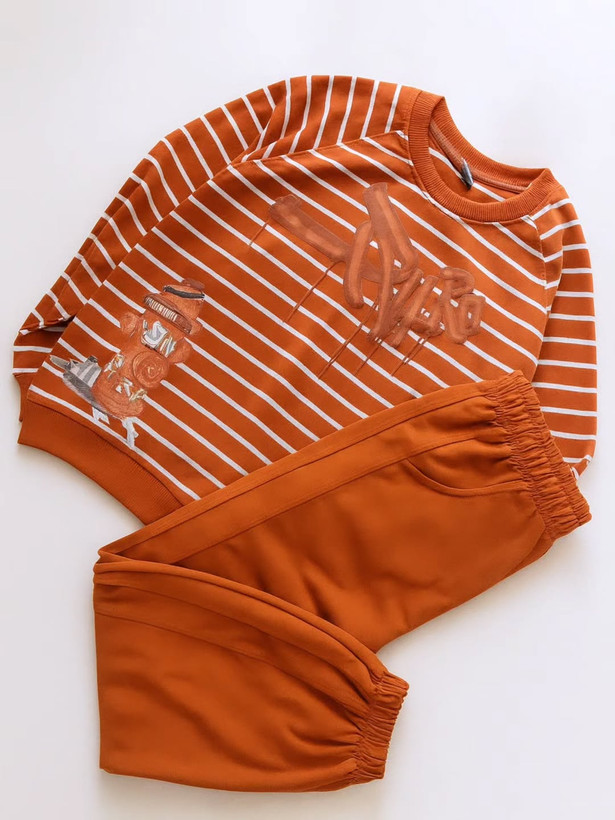 بلوز و شلوار راه راه اسپرت تک رنگ