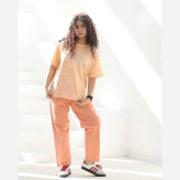 تیشرت و شلوار دخترونه جنس تیشرت پنبه لاکرا دار جنس شلوار کتان سایز 50