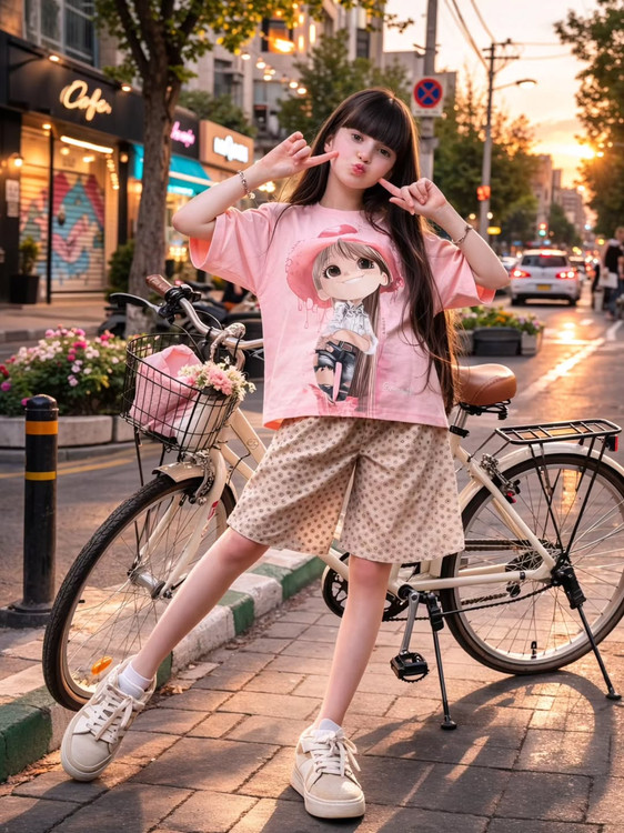 ست تیشرت و شلوارک کتان